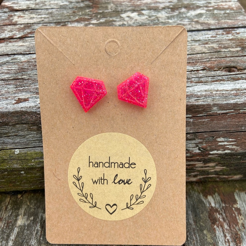 💋2/$10💋 Dazzling Diamond Handmade Resin Earrings
